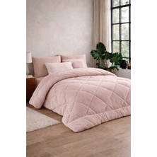 Lila Moon Pudra Renkli Battal Boy Lüx Pudra Welsoft Yorgan (Çift Taraflı)