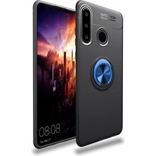Newface Huawei Y6P Kılıf Range Yüzüklü Silikon - Siyah-Mavi