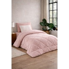 Lila Moon Pudra Renkli Tek Kişilik Lüx Welsoft Yorgan Çift Taraflı (155 x 215)