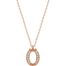 Gümüş Rose Ö Harfi Kadın Kolye