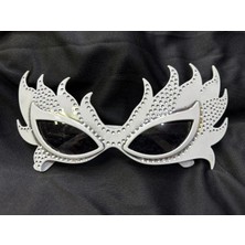 MiraLive Taşlı Göz Kamaştıran Gecenin Yıldızı Beyaz Parti Alev Gözlük