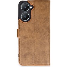 Newface Vivo Y18 Kılıf Trend S Plus Kapaklı Kılıf - Taba