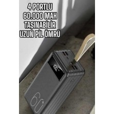 Powerbank 60.000 Mah Dijital Göstergeli 4 Portlu Taşınabilir