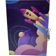 Angelphoto Kilitli Defter & Kilitli Günlük Uzay Temalı