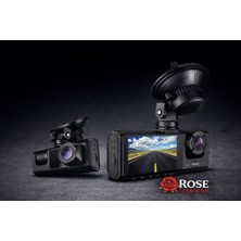 Rose Teknoloji Çift Kameralı Wifi Destekli 170 Derece Geniş Açılı Gece Görüş Park ve Hareket Sensörlü 1296P Araç Içi Kamera
