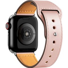 Newface Apple Watch 42MM KR415 Luaz Deri Kordon - Pembe