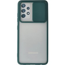 Newface Samsung Galaxy A72 Kılıf Palm Buzlu Kamera Sürgülü Silikon - Yeşil