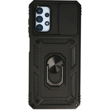 Newface Samsung Galaxy A33 5g Kılıf Pars Lens Yüzüklü Silikon - Siyah