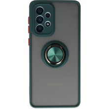 Newface Samsung Galaxy A33 5g Kılıf Montreal Yüzüklü Silikon Kapak - Yeşil