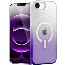 Newface Apple Iphone 16E Pummel Shiny Magsafe Kapak - Mor