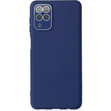 Newface Samsung Galaxy A22 Kılıf Lansman Glass Kapak - Sky Blue