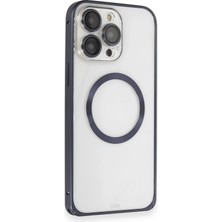 Joko Iphone 15 Pro Max Kılıf Metal Bumper Magneticsafe Kapak - Lacivert