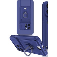 Newface Iphone 15 Pro Kılıf Zuma Kartvizitli Yüzüklü Silikon - Lacivert