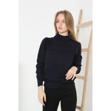 Etiler Collection Yarım Boğaz Triko Kazak Yumuşak Dokulu Pamuklu Ince Dokuma, Uzun Kollu Rahat Regular Kalıp - Siyah