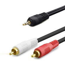 MiraLive 3.5 mm To 2rca Kablo 2lıne Gold 3m Siyah HDX1059
