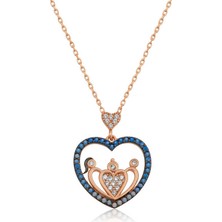 ​gümüş Rose Kalpli Aile Bayan Kolye