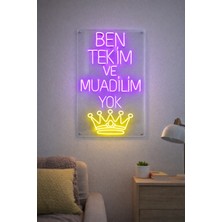 Dekoraven Ben Tekim ve Muadilim Yok Yazı Neon Tabela Güzellik Merkezi Kafe (80X40CM