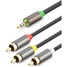 MiraLive 3.5 mm To 3rca Kablo 2lıne Gold 1.5m Siyah HDX1064