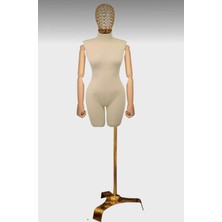 Md Vitrin Dekorasyon 38 Beden Gold Tel Kafalı Gold Ayaklı Pantolon Giyebilen Terzi Mankeni Vitrin Mankeni Prova Mankeni