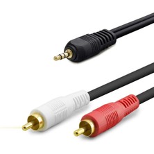 MiraLive 3.5 mm To 2rca Kablo 2lıne Gold 5m Siyah HDX1060