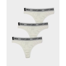 GOST LİRİA Ivory Kadın String Külot  3 Lü Paket - Ekru