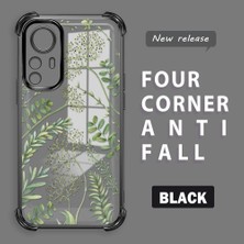 HONTINGA Xiaomi Mi 12T ile Uyumlu Şeffaf Kılıfı Düşüme Önleyici Basitlik Anti Düşme Kamera Korumali Siyah Desen Yumuşak Silikon Telefon Kılıfı Kadın ve Erkek Için Uygundur K3-0223