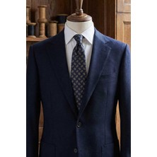 Kravatkolik Luino Style Lacivert Şal Desen Italyan Ipek Kravat İK2228