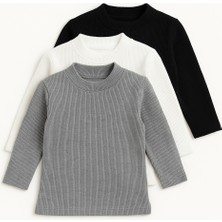 Mini Kanka Ribanalı Balıkçı Yaka Uzun Kollu Çocuk Kazak 3’lü Set – Günlük Basic Üst Takım”  Alternatif Başlıklar