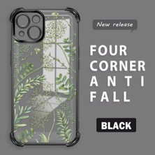 HONTINGA iPhone 13 ile Uyumlu Şeffaf Kılıfı Düşüme Önleyici Basitlik Anti Düşme Kamera Korumali Siyah Desen Yumuşak Silikon Telefon Kılıfı Kadın ve Erkek Için Uygundur K3-0223