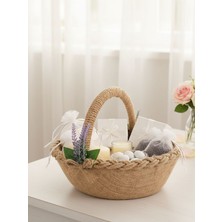 Bonvos Nişan, Nikah, Kına ve Söz Sepeti – Mor Lavanta Süslemeli Saplı Oval Sepet