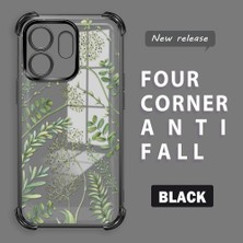 HONTINGA Infinix Smart 9 ile Uyumlu Şeffaf Kılıfı Düşüme Önleyici Basitlik Anti Düşme Kamera Korumali Siyah Desen Yumuşak Silikon Telefon Kılıfı Kadın ve Erkek Için Uygundur K3-0223