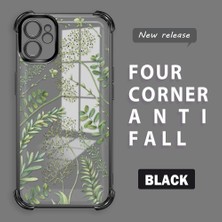 HONTINGA iPhone 11 ile Uyumlu Şeffaf Kılıfı Düşüme Önleyici Basitlik Anti Düşme Kamera Korumali Siyah Desen Yumuşak Silikon Telefon Kılıfı Kadın ve Erkek Için Uygundur K3-0223