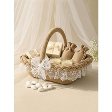 Bonvos Nişan, Nikah, Kına ve Söz Sepeti – Küpür Detaylı Kare Dekoratif Sepet