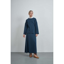 Molly Nelly Kadın Yırtmaçlı Bluz Etekli Günlük Kışlık Takım