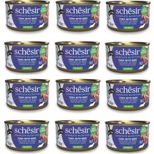 Schesir Ton ve Sığır Etli Tam ve Dengeli Jöleli Kedi Konservesi 85 Gr. x 12 Adet