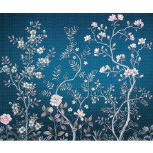 Arterior Wallpaper Koyu Mavi Zeminde Ağaçlar Poster Duvar Kağıdı