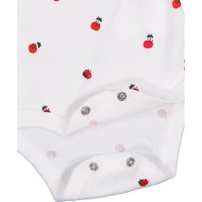 Civil Baby Uğur Böceği Empirme 0-48 Ay Çıtçıtlı Badi - Ekru 6-9 Ay