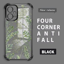 HONTINGA Xiaomi Redmi Note 12 5g ile Uyumlu Şeffaf Kılıfı Düşüme Önleyici Basitlik Anti Düşme Kamera Korumali Siyah Desen Yumuşak Silikon Telefon Kılıfı Kadın ve Erkek Için Uygundur K3-0223