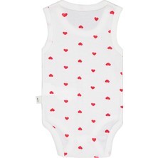 Civil Baby Kalp Baskılı 1-36 Ay Çıtçıtlı Badi - Ekru 2-3 Yaş