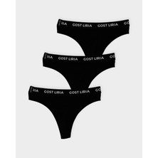 GOST LİRİA Root Kadın String Külot  3 Lü Paket - Siyah