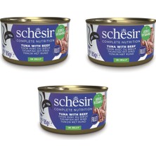 Schesir Ton ve Sığır Etli Tam ve Dengeli Jöleli Kedi Konservesi 85 Gr. x 3 Adet
