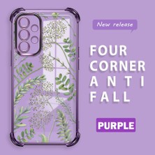 HONTINGA Samsung Galaxy A52 ile Uyumlu Şeffaf Kılıfı Düşüme Önleyici Basitlik Anti Düşme Kamera Korumali Siyah Desen Yumuşak Silikon Telefon Kılıfı Kadın ve Erkek Için Uygundur K3-0223