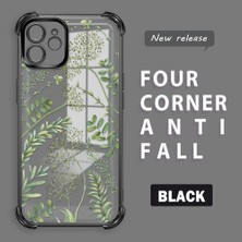 HONTINGA iPhone 12 ile Uyumlu Şeffaf Kılıfı Düşüme Önleyici Basitlik Anti Düşme Kamera Korumali Siyah Desen Yumuşak Silikon Telefon Kılıfı Kadın ve Erkek Için Uygundur K3-0223