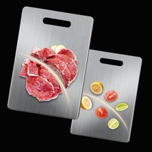 ForWhat Büro Ev Ofis Mutfağı Için 2boy Paslanmaz Çelik Yıkanır Sebze Et Kesim Panosu