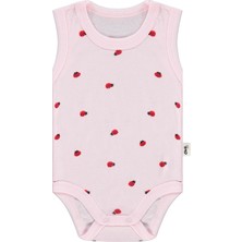 Civil Baby Pembe Uğur Böceği Empirme Çıtçıtlı Badi 3-4 Yaş Kız Çocuk İçin Düz Desenli