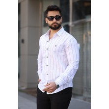 Etiler Collection Erkek Pamuklu Çizgi Desenli Gömlek