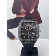 Quantum Siyah Erkek Kol Saati Chronograph 10 Atm Su Geçirmez 2 Yıl Garantili