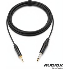 AUDIOX Audıox Beta Series Aux 3.5 mm Stereo Jak → 6.3 mm Mono Jak Ses Kablosu | Aux To Jack | Seslendirme, Kayıt, Mikser Bağlantı Kablosu