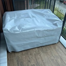 Düşler Ev Tekstili Bahçe Ikili ve Üçlü Koltuk Mobilya Koruma Kılıfı Su Geçirmez Gri Polyester Branda 1 Yıl Garanti