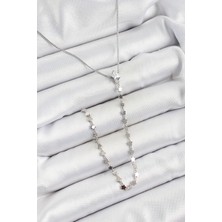 Pirinç Zirkon Taşlı Yıldız Figürlü Y Model Gümüş Renk Kadın Ke